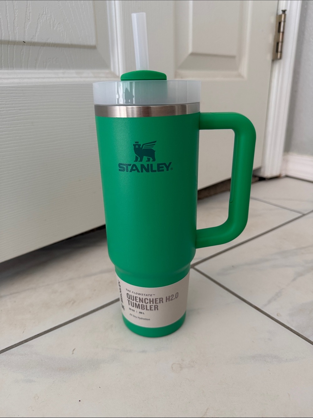 Stanley Green Insulated Tumbler with Handle and Straw